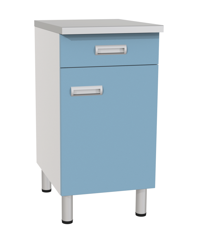 Стол лабораторный однотумбовый с ящиком, дверкой и полкой СЛ-02-«МСК» (код СЛ-02-206)