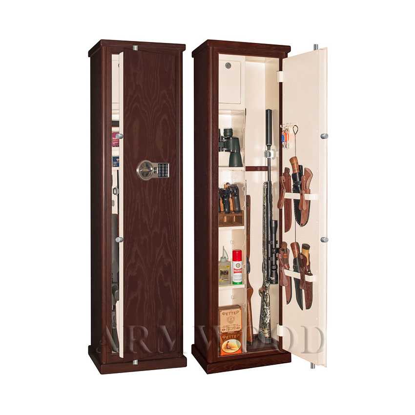 Оружейный сейф с электронным замком в дереве для дома Armwood-524 EL Primary.