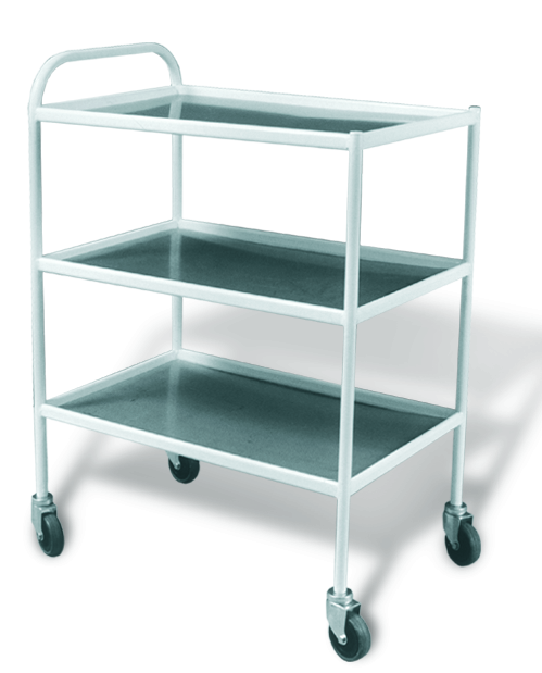 Столик процедурный передвижной металлический с тремя полками МСК-502-01