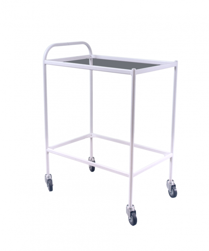 Столик процедурный передвижной металлический с двумя полками МСК-501-01