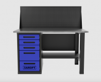 Верстак GAROPT однотумбовый 5 ящиков с экраном