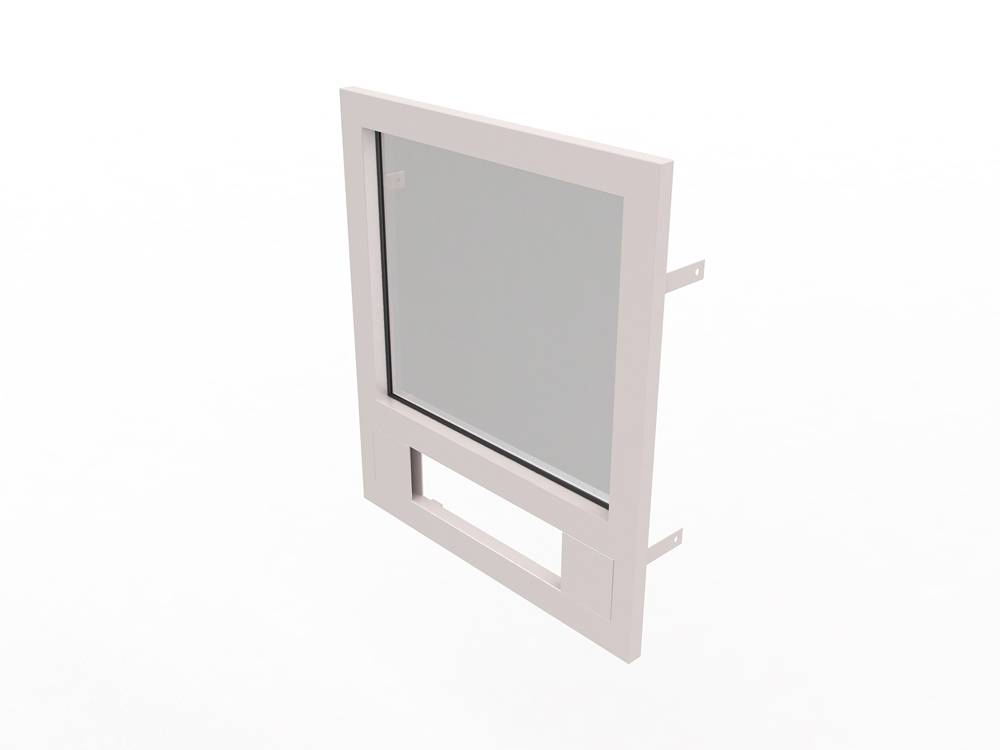 Обрамление конструкции оконной со стеклом 800х700 из нерж. стали